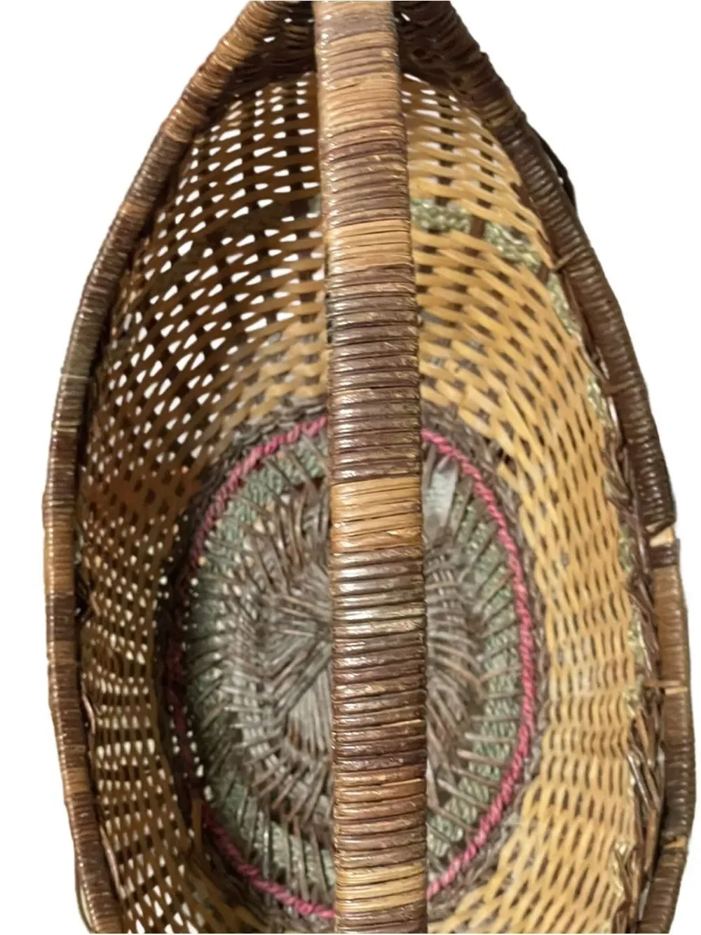Handwoven Brown Wicker Basket Tote